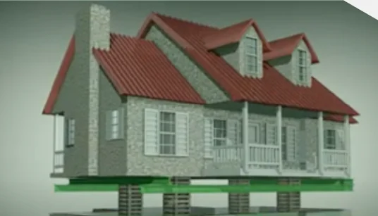 Vidéo montrant le soulèvement d’une maison